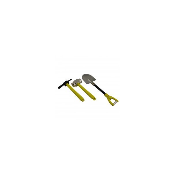 Metal Hammer Pickaxe and Shovel Set - Yellow
