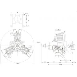 FG-19R3 19cc 4-stroke 3-cyl Radical Gasoline Engine