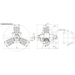 FG-60R3 60cc 4-stroke 3-cyl Radial Gasoline Engine