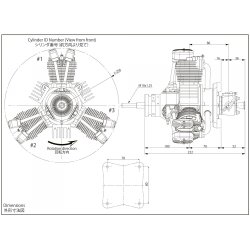 FG-90R3 90cc 4-stroke 3-cyl Radial Gasoline Engine