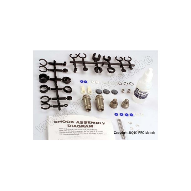 BIG BORE SHOCKS,MEDIUM(2)W/O S Traxxas