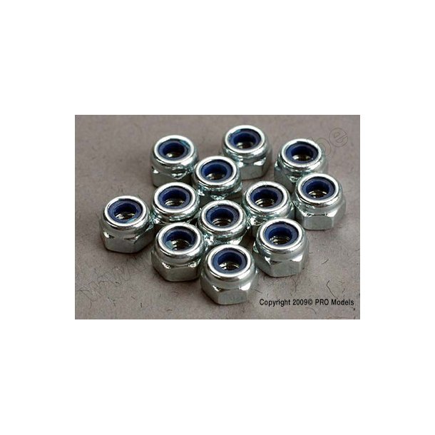 NUTS, 3mm NYLON LOCKING (12) Traxxas