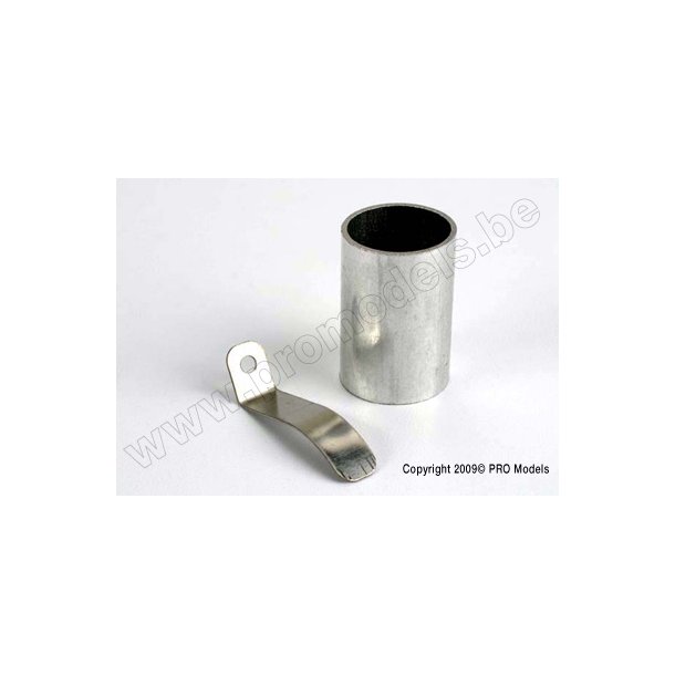 EXHAUST TUBE(METAL)/STRAP(.12 Traxxas