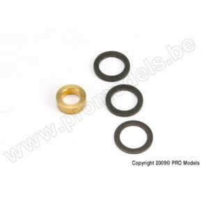 Washer, 7x10x1.0 (2), 7x10x0.5 (1) black steel (shims for Traxxa