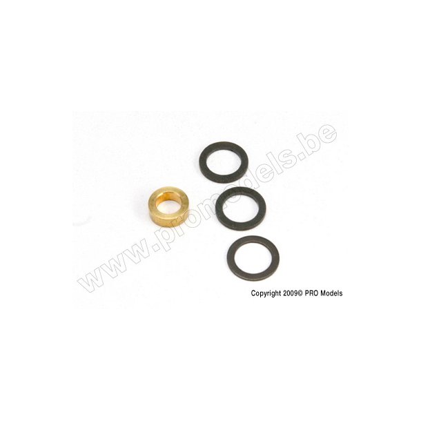 Washer, 7x10x1.0 (2), 7x10x0.5 (1) black steel (shims for Traxxa