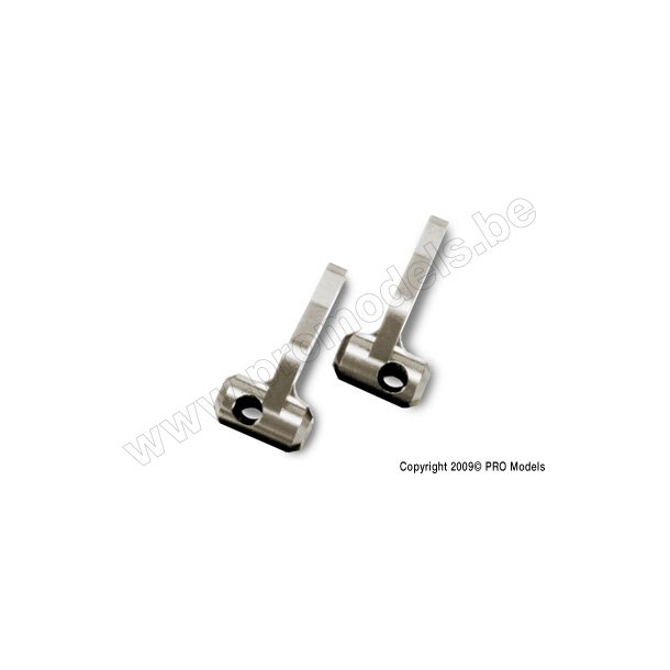 Steering blocks, titanium-anodized 6061-T6 aluminum (left & Trax