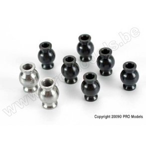 Hollow ball connectors (6-black, 2-silver) Traxxas