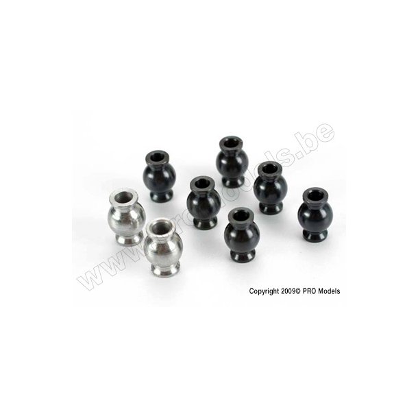 Hollow ball connectors (6-black, 2-silver) Traxxas