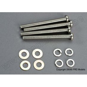 Screws, 6x60mm roundhead machine screws (4)/ 6.0 SW (4)/ Traxxas