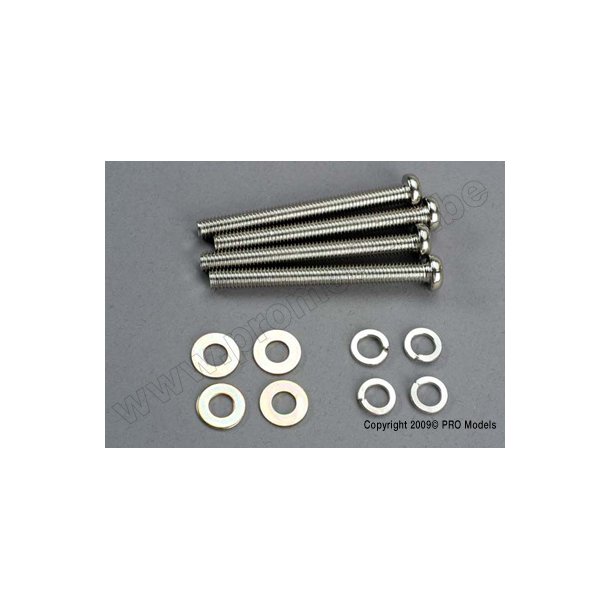 Screws, 6x60mm roundhead machine screws (4)/ 6.0 SW (4)/ Traxxas