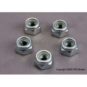 Nuts, 6mm nylon locking (wheel nuts 1/6 and 1/5 scale) (5) Traxx
