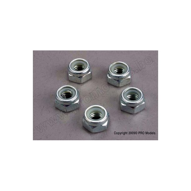 Nuts, 6mm nylon locking (wheel nuts 1/6 and 1/5 scale) (5) Traxx