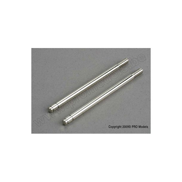 Shock shafts, steel, chrome finish (front) (2) Traxxas