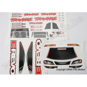 Decal sheets, E-Revo Traxxas