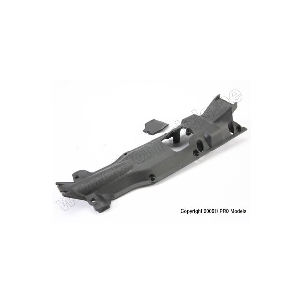 Skidplate, transmission, nylon (black)/ Traxxas