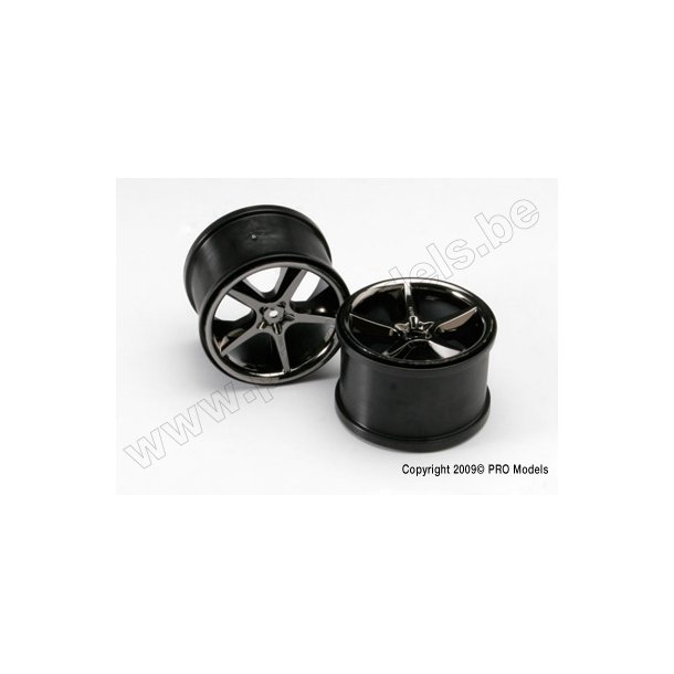 Wheels, Gemini 3.8" (black chrome) (2) Traxxas