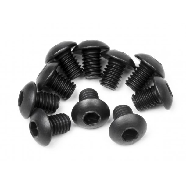 BUTTON HEAD SCREW M3x4mm (HEX SOCKET/10p HPI