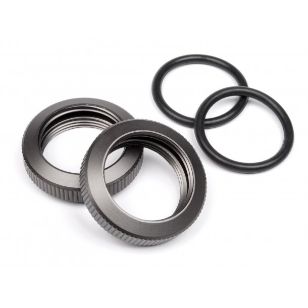 SHOCK ADJUSTER NUT 20mm (GUNMETAL/2pcs) SHOCK ADJUSTER NUT 2 HPI