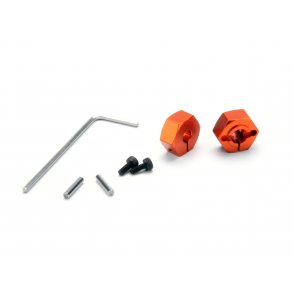 ALUMINUM HEX WHEEL HUB (ORANGE/2pcs) FORMULA TEN/Hex hub sta HPI