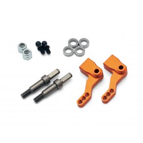 ALUMINUM STEERING KNUCKLE SET (FOAM TIRE/ORANGE) FORMULA TEN HPI