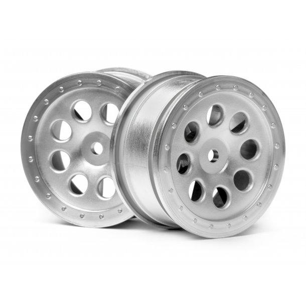 ST-8 WHEEL MATTE CHROME (0mm OFFSET/2pcs) MINI TROPHY HPI