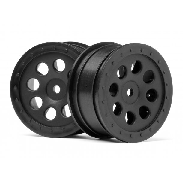 ST-8 WHEEL BLACK (0mm OFFSET/2pcs) MINI TROPHY HPI