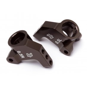 ALUMINUM REAR HUB CARRIER SET (0.5 DEGREE/BROWN) BLITZ/E-FIR HPI