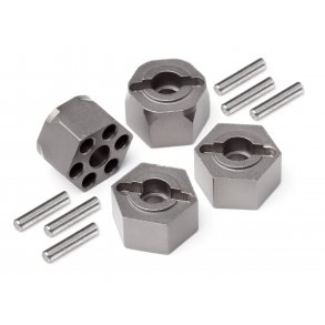 ALUMINUM HEX HUB SET (GUNMETAL/12mm) HPI