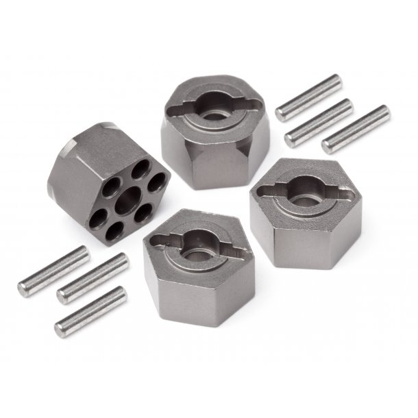 ALUMINUM HEX HUB SET (GUNMETAL/12mm) HPI