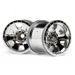 WARLOCK WHEEL CHROME (2.2in/2pcs) FIRESTORM/E-FIRESTORM/MT2 HPI