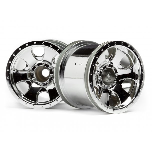 WARLOCK WHEEL CHROME (2.2in/2pcs) FIRESTORM/E-FIRESTORM/MT2 HPI