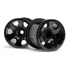 WARLOCK WHEEL BLACK (2.2in/2pcs) FIRESTORM/E-FIRESTORM/MT2 HPI