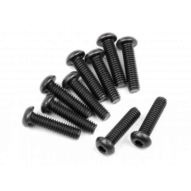 BUTTON HEAD SCREW M2.5x10mm (HEX SOCKET/10pcs) 1.5mm Hex Soc HPI