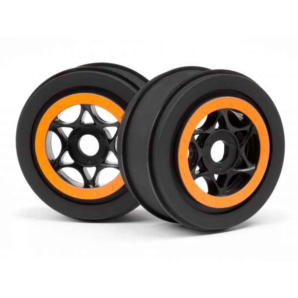 AH-64 WHEEL BLACK/ORANGE (42x83mm/2pcs) Apache C1/SC HPI