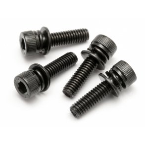 CAP HEAD SCREW M4X15MM WITH WASHER (4PCS) FUELIE ENGINE HPI