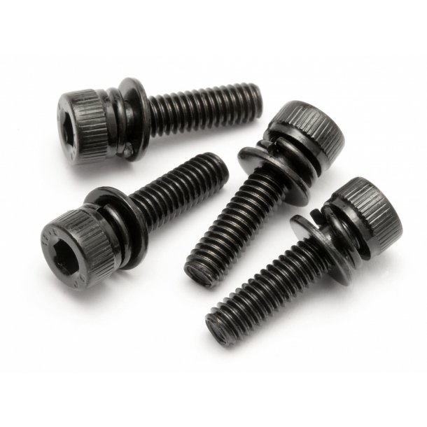 CAP HEAD SCREW M4X15MM WITH WASHER (4PCS) FUELIE ENGINE HPI