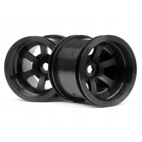 SCORCH 6-SPOKE WHEEL BLACK _2.2in/55_50__/2pcs_ HPI 1/10 Tru HPI