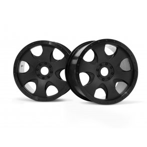 WARLOCK WHEEL BLACK (83X56MM/2PCS) SAVAGE X/FOR 17MM HEX WHE HPI