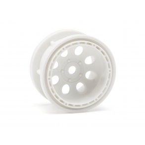 ROCK 8 BEAD LOCK WHEEL WHITE (55x36mm/2pcs) For Rock Grabber HPI
