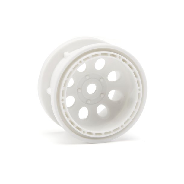 ROCK 8 BEAD LOCK WHEEL WHITE (55x36mm/2pcs) For Rock Grabber HPI