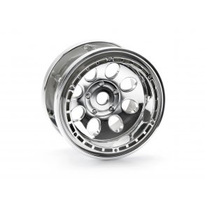ROCK 8 BEAD LOCK WHEEL CHROME (55x36mm/2pcs) For Rock Grabbe HPI