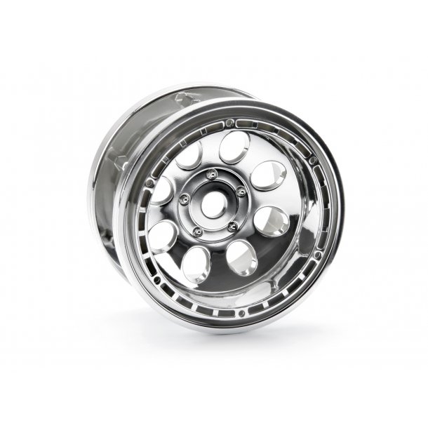 ROCK 8 BEAD LOCK WHEEL CHROME (55x36mm/2pcs) For Rock Grabbe HPI