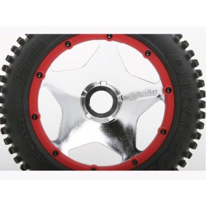 SUPER STAR WHEEL SHINY CHROME (120x75mm/2pcs) BAJA 5B/For Re HPI