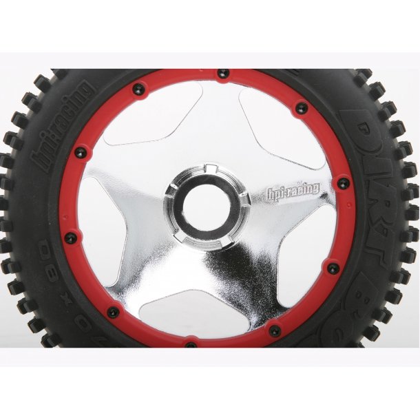 SUPER STAR WHEEL SHINY CHROME (120x75mm/2pcs) BAJA 5B/For Re HPI