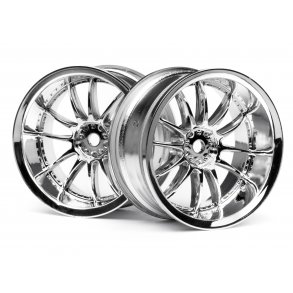 WORK XSA 02C WHEEL 26mm CHROME (6mm OFFSET) 6mm OffSet/Fit 2 HPI