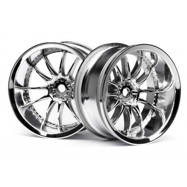 WORK XSA 02C WHEEL 26mm CHROME (9mm OFFSET) 9mm OffSet/Fit 2 HPI