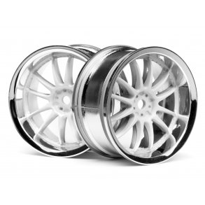 WORK XSA 02C WHEEL 26mm CHROME/WHITE (3mm OFFSET) 3mm OffSet HPI