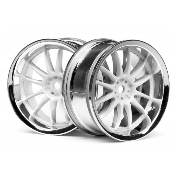 WORK XSA 02C WHEEL 26mm CHROME/WHITE (3mm OFFSET) 3mm OffSet HPI