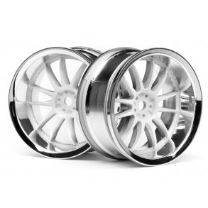 WORK XSA 02C WHEEL 26mm CHROME/WHITE (6mm OFFSET) 6mm OffSet HPI