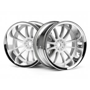 WORK XSA 02C WHEEL 26mm CHROME/WHITE (9mm OFFSET) 9mm OffSet HPI